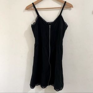 Black zip and lace short dress